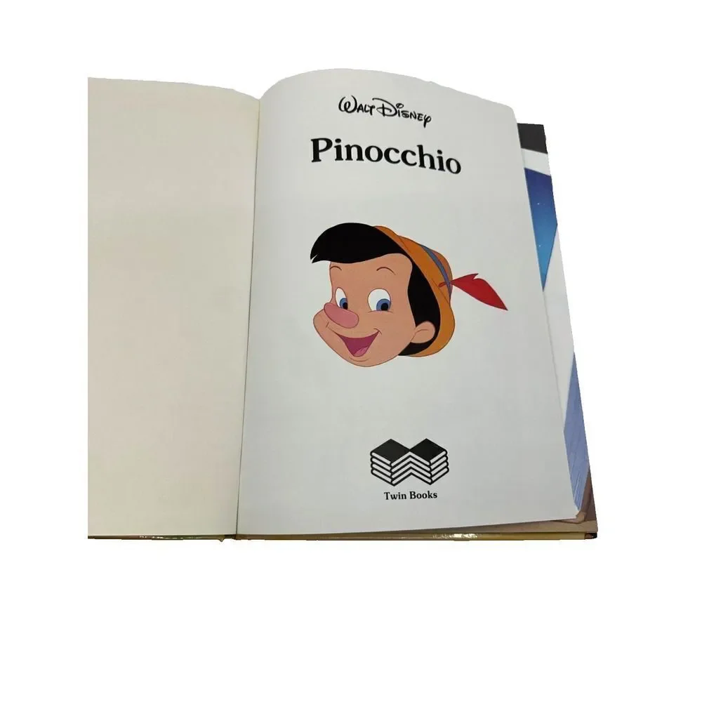 Disney Pinocchio Hardcover Book Kids OS Brown Good Vintage Classic Series